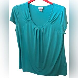 Jaclyn Smith Turquoise Blouse Large